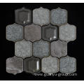 Gray Background Porcelain Glass Mixed Mosaic Tile